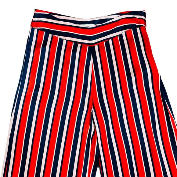 Just Female Mynte Red Striped Satin Trousers Size Small - Picture 6 of 12